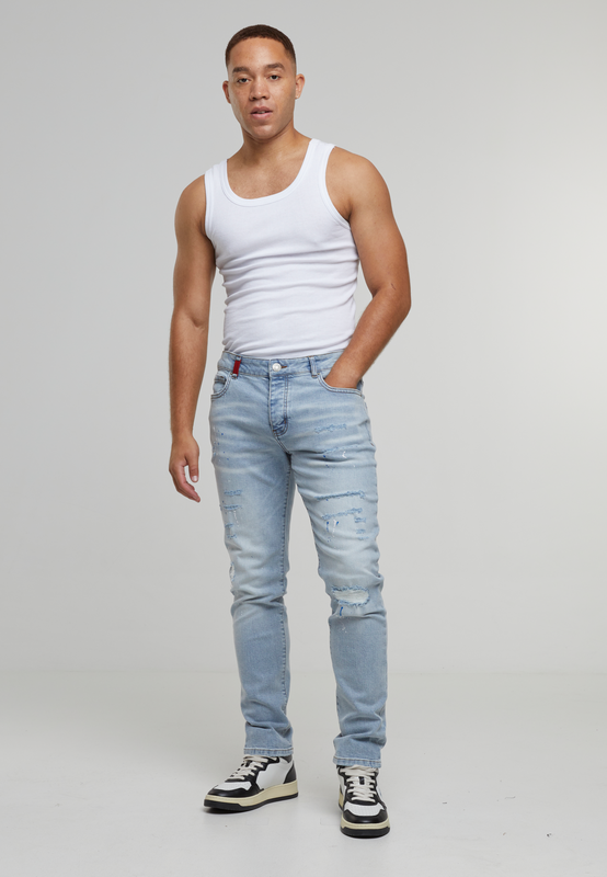 Thumbnail - 2Y Premium LEONARDO RIPPED SLIM FIT JEANS Jeans hellblau in 33