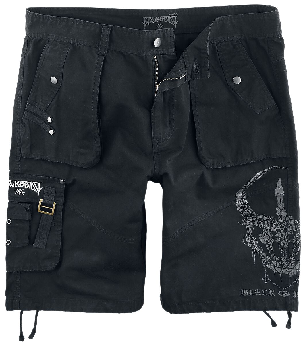 Black Blood by Gothicana Shorts with Various Pockets and Print Shorts black