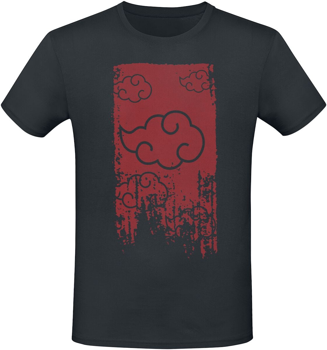 Naruto - Anime T-Shirt - Shippuden - Akatsuki - S bis XXL - für Männer - Größe L - schwarz  - Lizenzierter Fanartikel