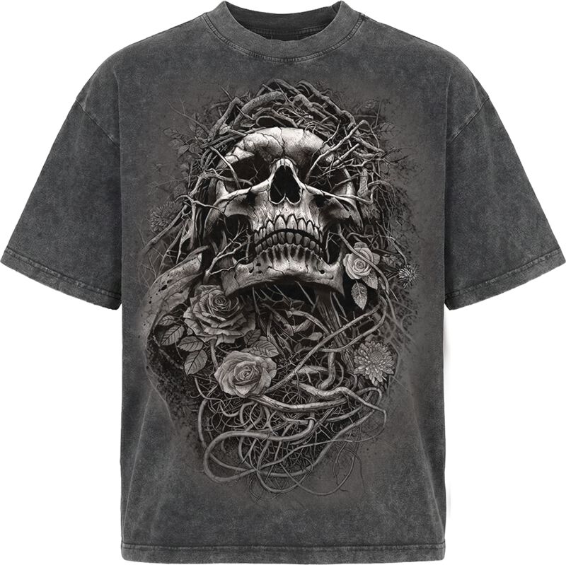 T-Shirt - Acid reaper - Box T-Shirt Acid Wash - S bis XXL - für Männer - Größe L - grau - Männer - male