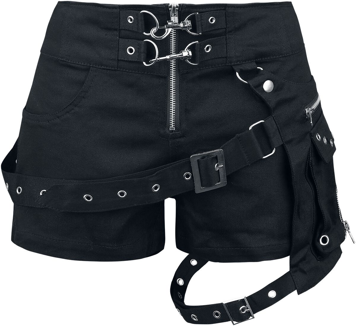 Vixxsin - Gothic Hotpant - Neith Shorts - 28 bis 34 - für Damen - Größe 30 - schwarz