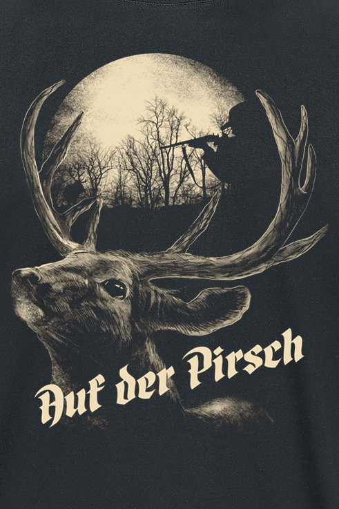 Sprüche Auf der Pirsch T-Shirt schwarz