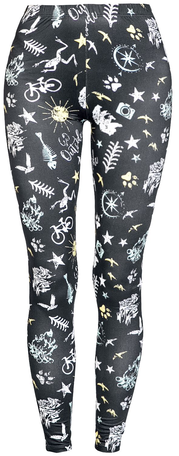 Image of Leggings di RED by EMP - Leggings with all-over print - XS a S - Donna - nero
