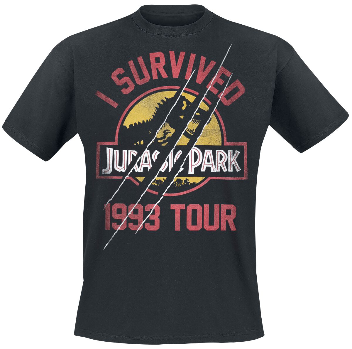 Jurassic Park I Survived 1993 Tour T-Shirt schwarz