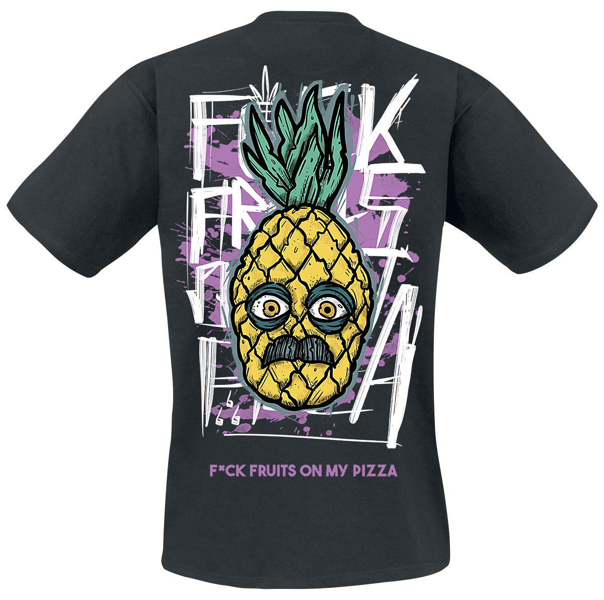 Samurai Pizza Cats FCK Fruits 2 T-Shirt schwarz