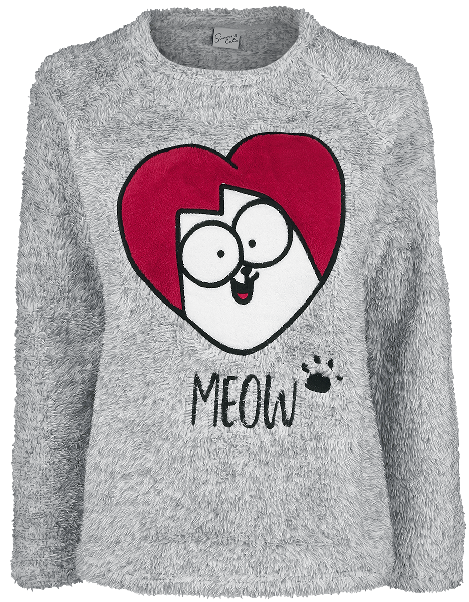 Simon' s Cat - Meow - Sweatshirt - mottled grey image