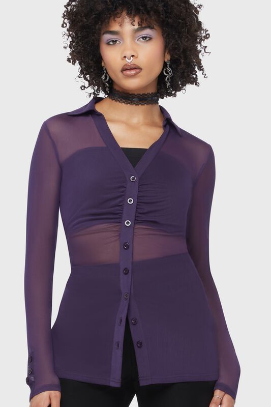 Gothic Langarmshirt - Beneath The Eclipse - After The After Shirt (Purple) - XS bis XXL - für Damen - Größe XS - lila - Frauen - female