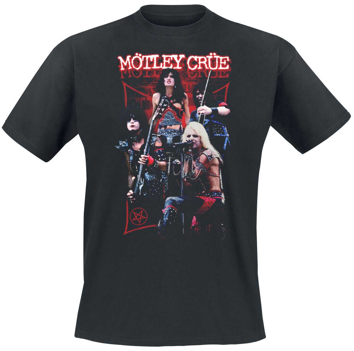 Mötley Crüe Live Montage Red T-Shirt schwarz