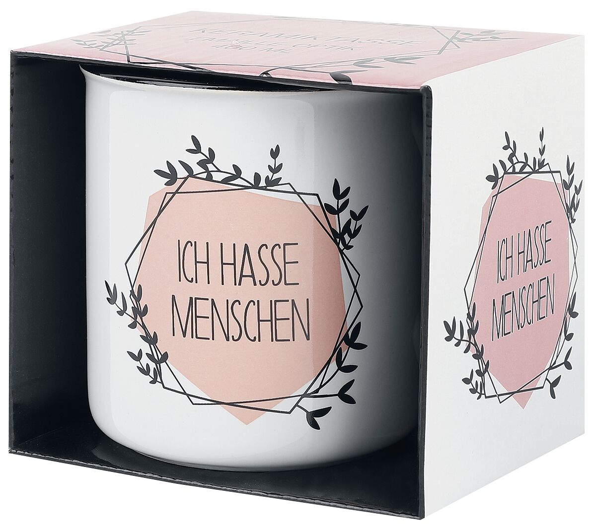 Ich hasse Menschen Blumen freche Tasse mit Spruch Ich hasse Menschen Blumen freche Tasse mit Spruch