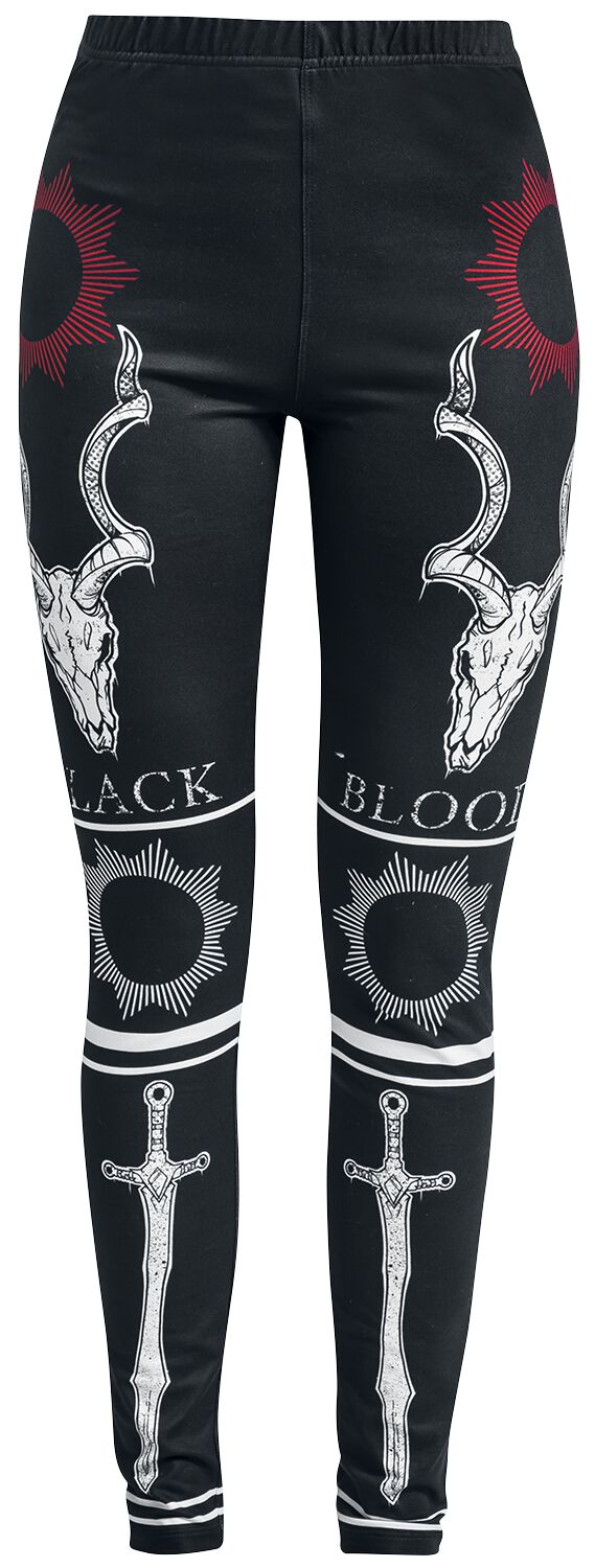 Black Blood by Gothicana Leggings mit Print Leggings schwarz  - Onlineshop EMP