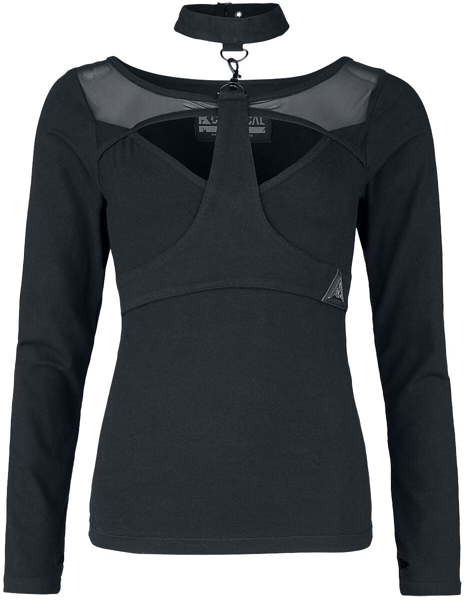 T-shirt manches longues Gothic de Chemical Black - Moira Top - XS à XL - pour Femme - noir