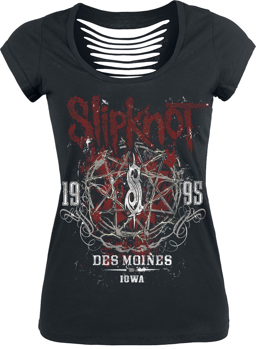 T-Shirt Manches courtes de Slipknot - Iowa Star - S à XL - pour Femme - noir