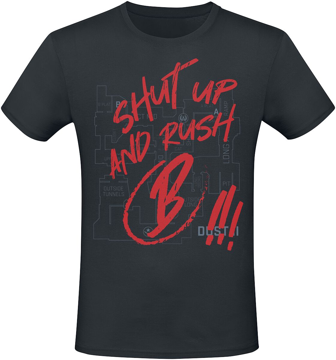 Levně Counter-Strike 2 - Shut Up And Rush B !!! Tričko černá