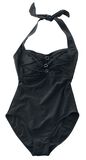 Neckholder Swimsuit With Skirt, Black Premium by EMP, Badeanzug