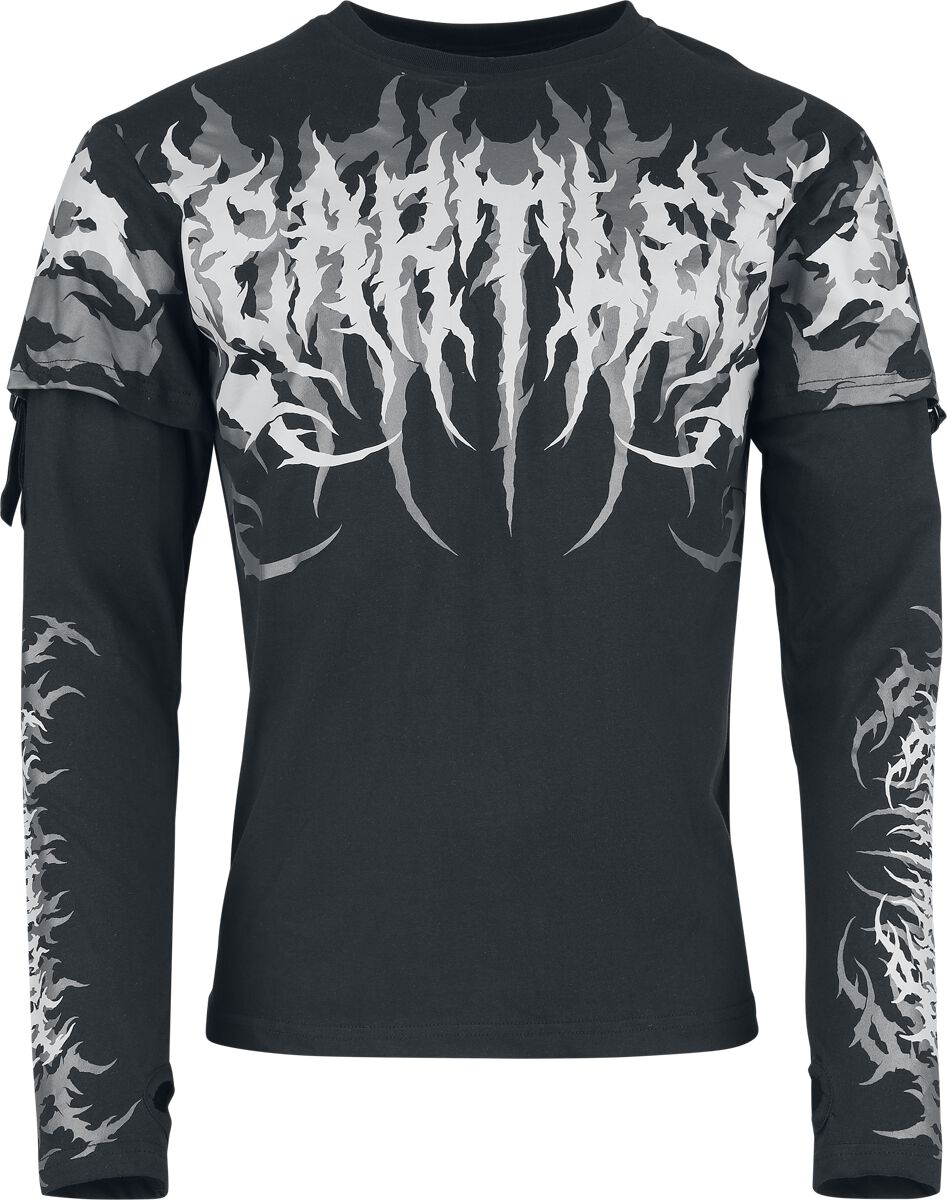 Långärmad tröja Gothic av Heartless - Akumu Top Mens Black/Grey - Herr - svart