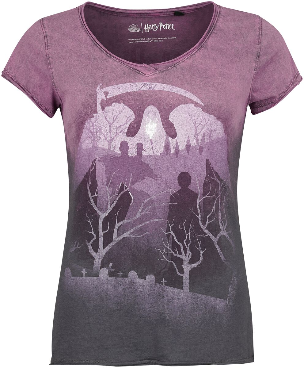 Image of T-Shirt di Harry Potter - Graveyard Silhouette - S a L - Donna - lilla