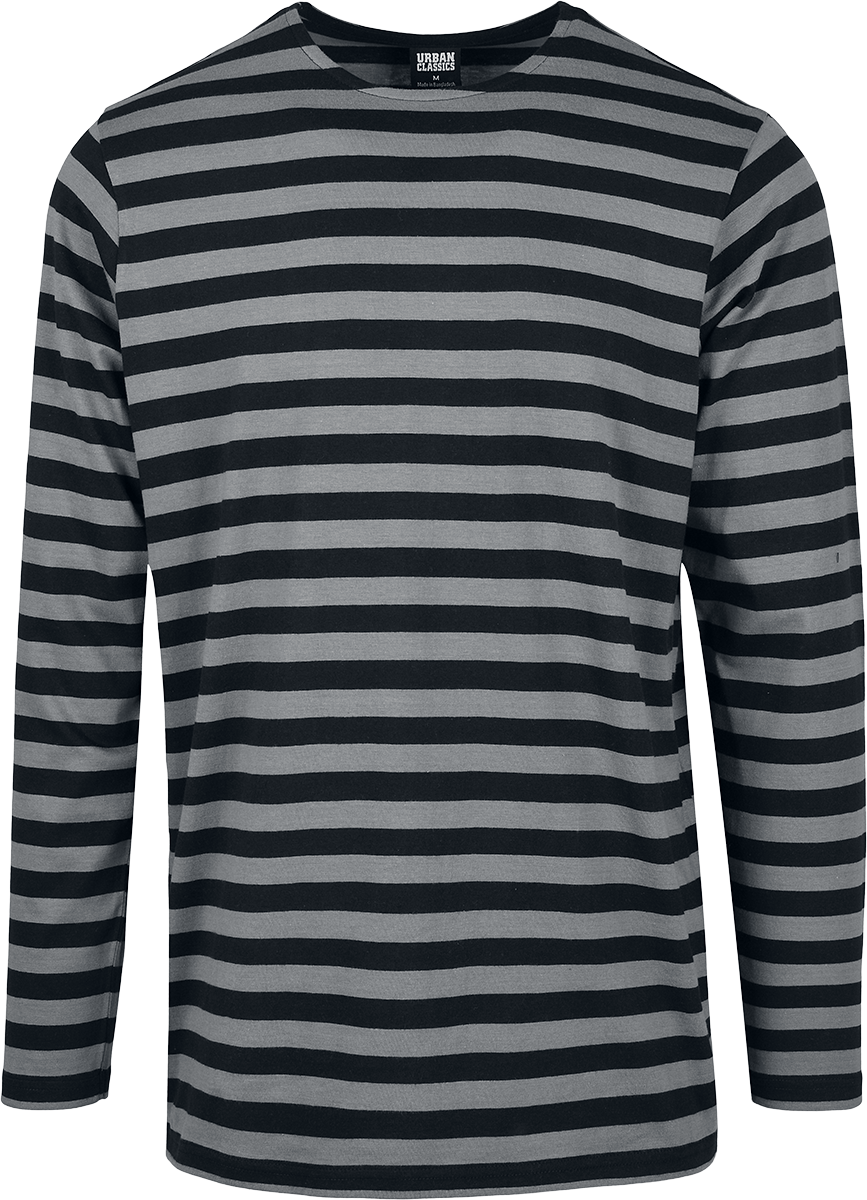 Urban Classics - Regular Stripe Longlseeve - Langarmshirt - grau| schwarz