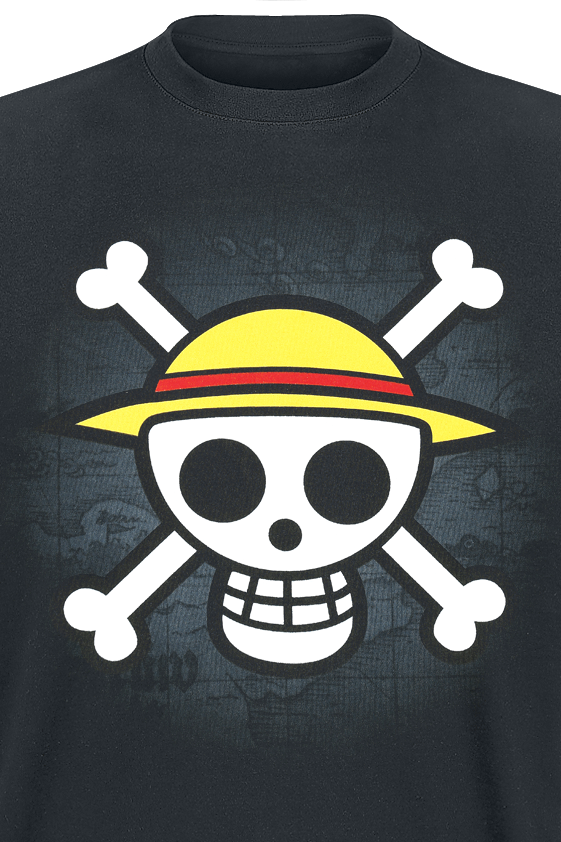 One Piece Skull With Map T-Shirt schwarz