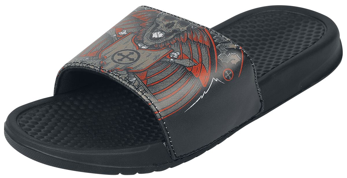 Levně Rock Rebel by EMP EMP sandály s potiskem s lebkou sandály černá