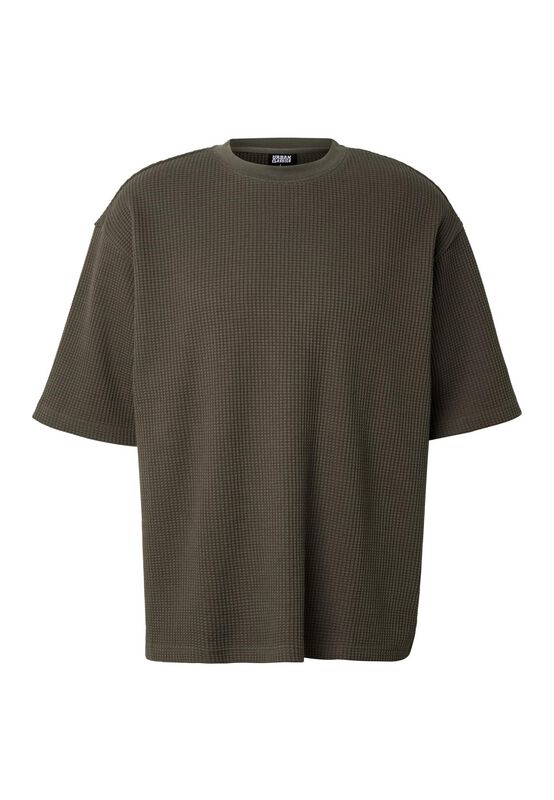 Urban Classics  T-Shirt - Thermal Waffle T-shirt - for Men - olive