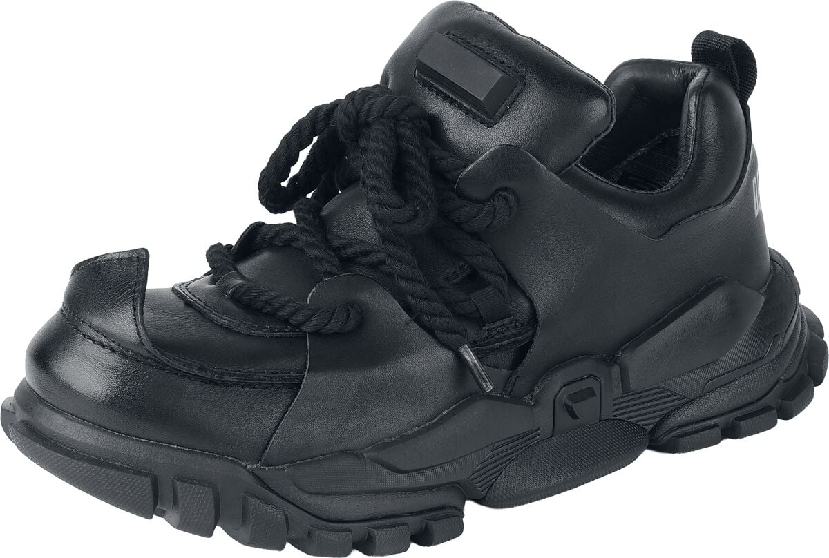 Gothic Sneaker - Serpentbone Full Grain Leather Men’s Utility Shoes - Shadow - EU40 bis EU45 - für Männer - Größe EU45 - schwarz - Männer - mal