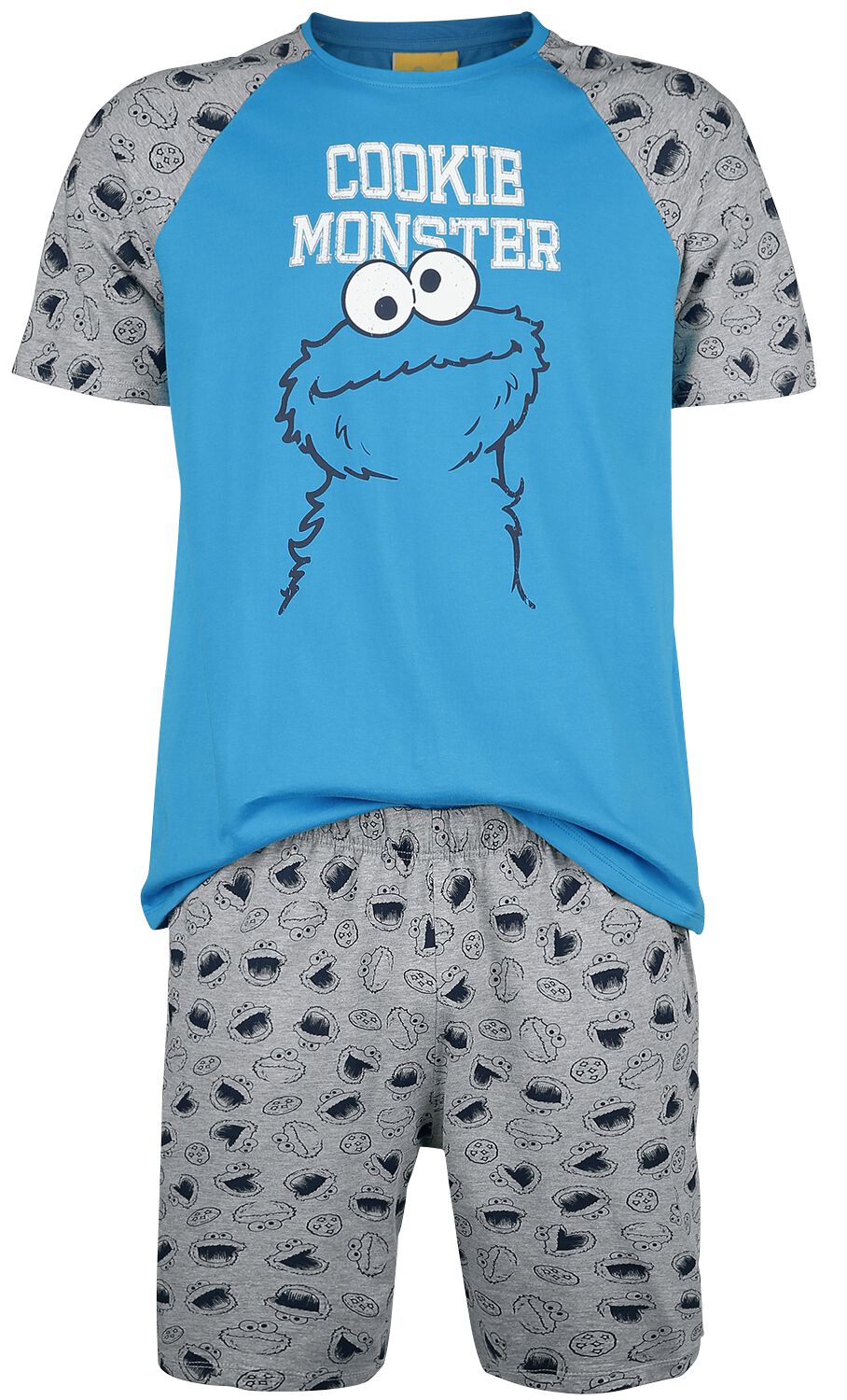Sesamstraße Cookie Monster Schlafanzug grau Sesamstraße Cookie Monster Schlafanzug grau