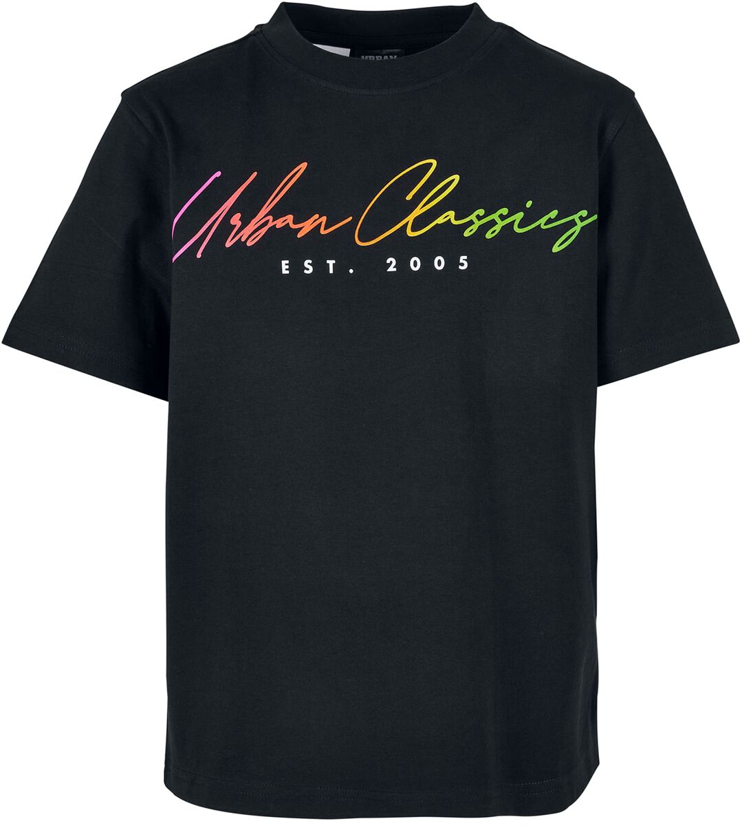 T-shirt de Urban Classics - Boys Scrips Logo Tee - 110/116 à 158/164 - pour garçons - noir