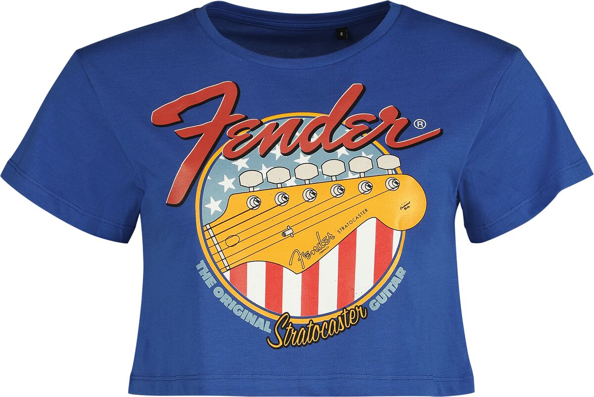 Fender T-Shirt - Stratocaster - XS bis XL - für Damen - Größe XS - blau  - Lizenziertes Merchandise!