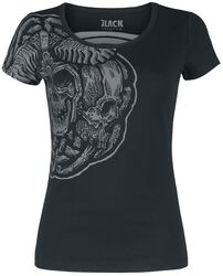 Schwarzes T-Shirt mit großem Skull-Print