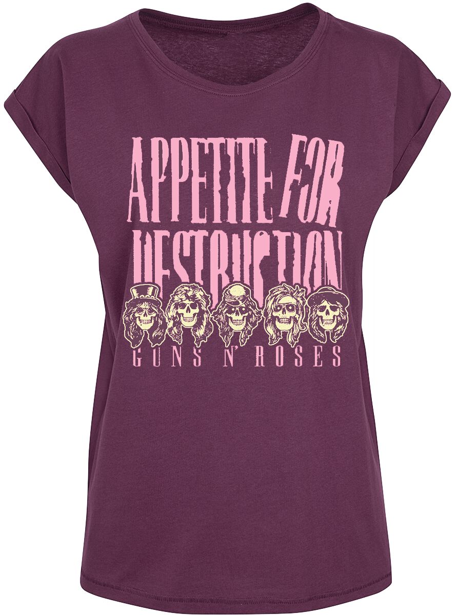 T-Shirt Manches courtes de Guns N' Roses - Appetite For Destruction Faces - S - pour Femme - rouge