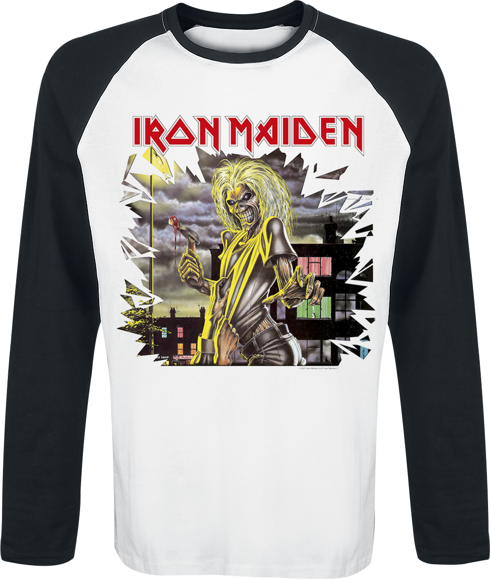 Iron Maiden - Killers Shatter - Langarmshirt - weiß| schwarz