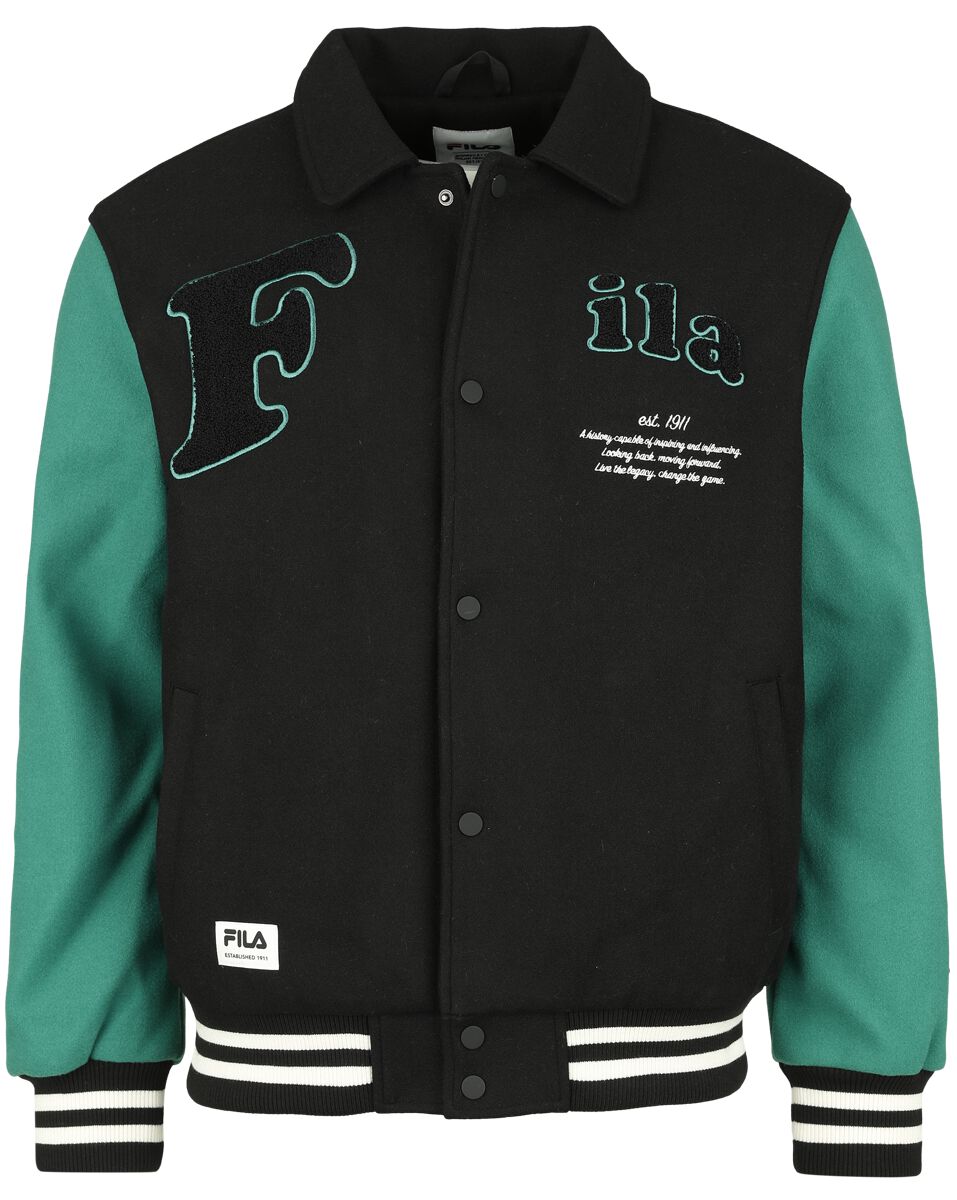 Fila TEHRAN college jacket Bomberjacke schwarz grün in L