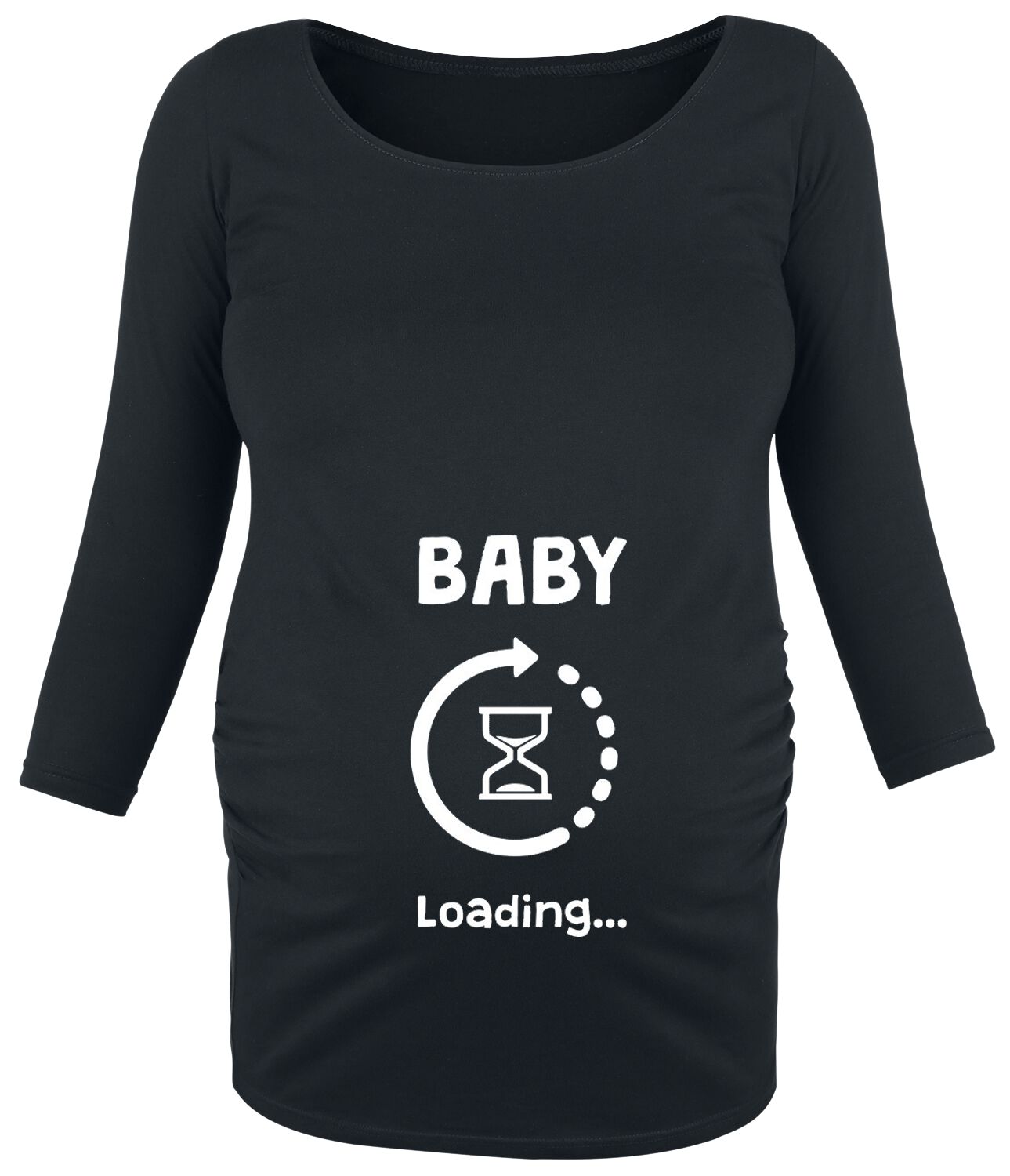 Levně Móda pro těhotné Baby Loading Dámské tričko s dlouhými rukávy černá