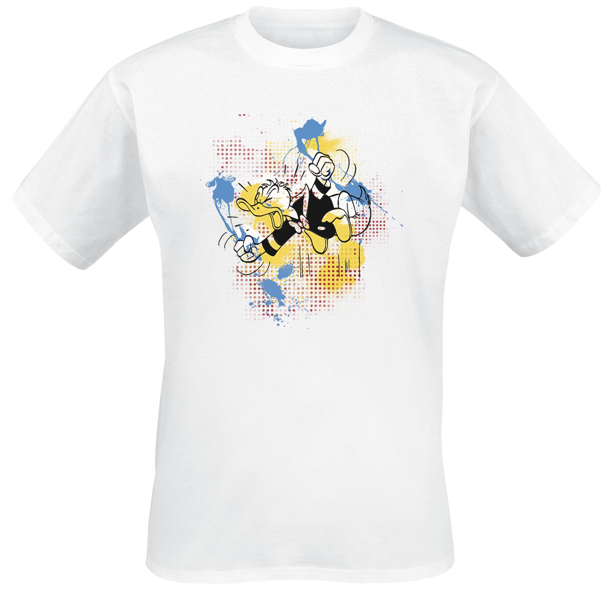 Mickey Mouse Donald Duck - Scream Paint Blobs T-Shirt weiß in M