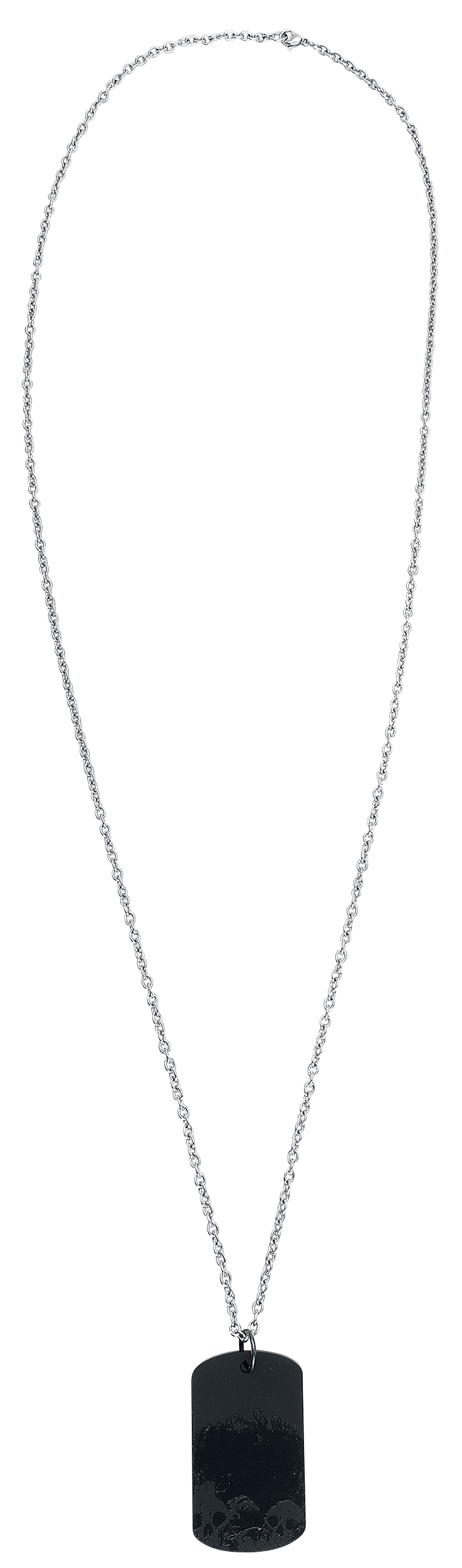 Rockers Halskette - Skull Dogtag - schwarz