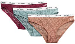 Three Pack Pants with Leo Lace, Full Volume by EMP, Unterhose