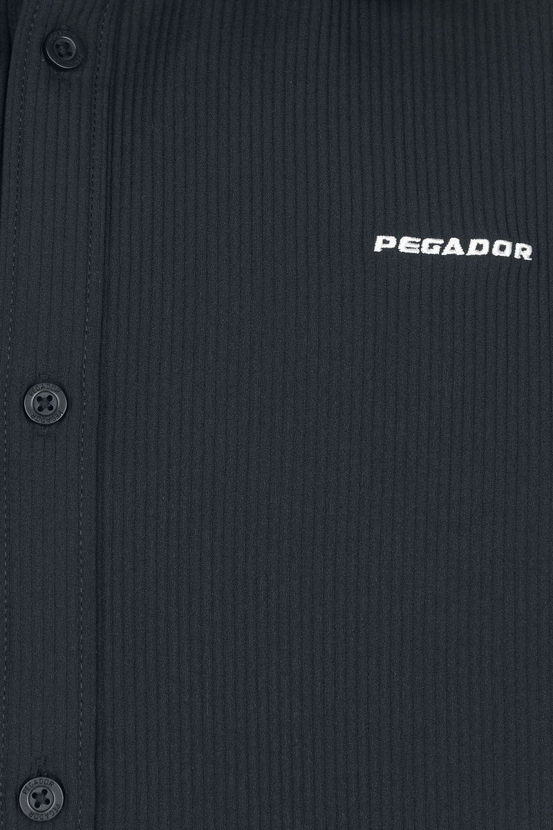 Thumbnail - Pegador Troy Plissee Longsleeve Shirt Langarmhemd schwarz in L