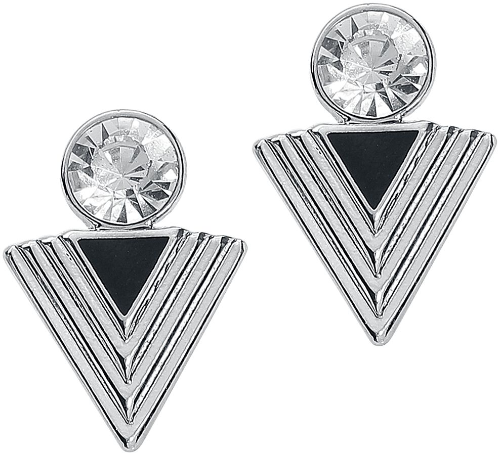 Lovett & Co. Deco Pyramid Studs Earring Set silver coloured