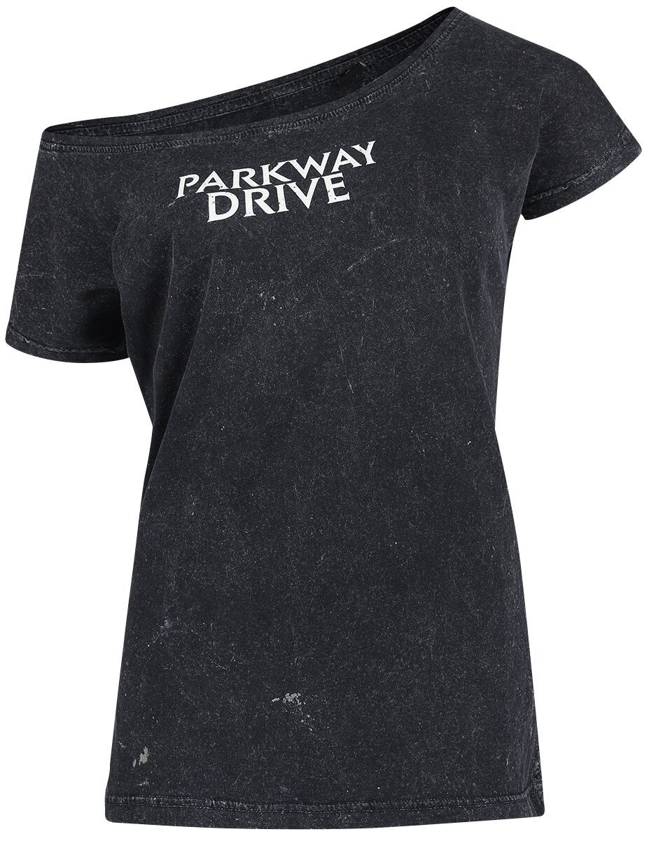 Levně Parkway Drive Smoke Skull Dámské tričko tmavě šedá