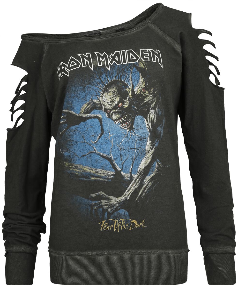 Iron Maiden Sweatshirt - Fear Of The Dark - S bis L - für Damen - Größe L - schwarz  - Lizenziertes Merchandise!