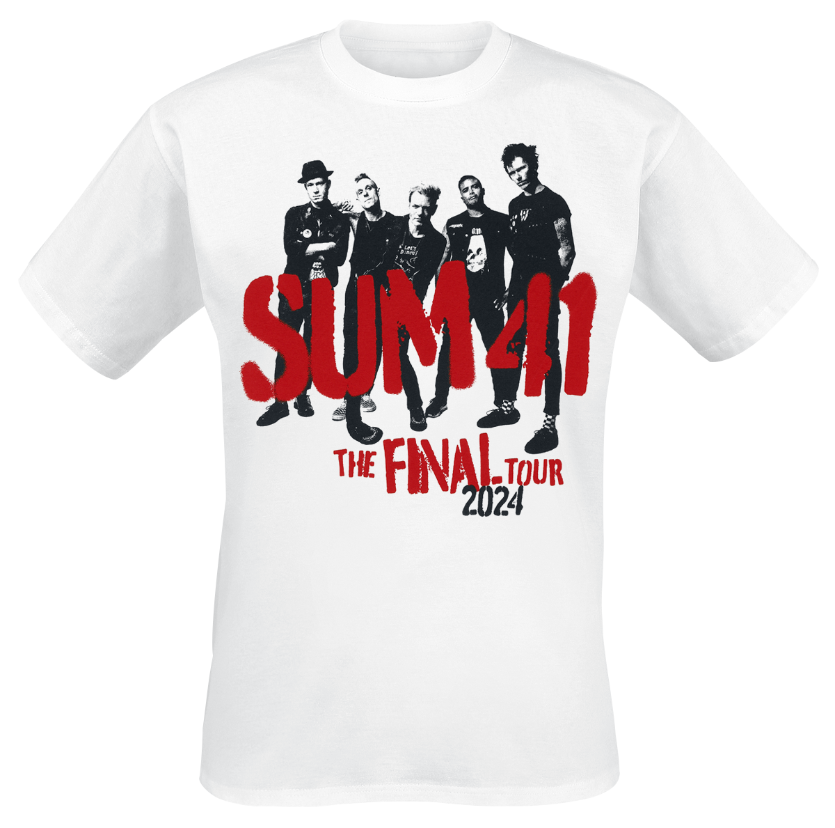 Sum 41  T-Shirt - Spray Paint - Tour Shirt 2024 - for Men - white