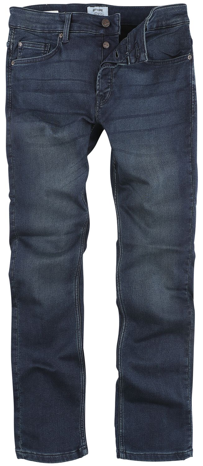 ONLY and SONS Jeans - Loom Dark Blue Sweat PK 3631 - W30L30 bis W36L34 - für Männer - Größe W32L32 - dunkelblau