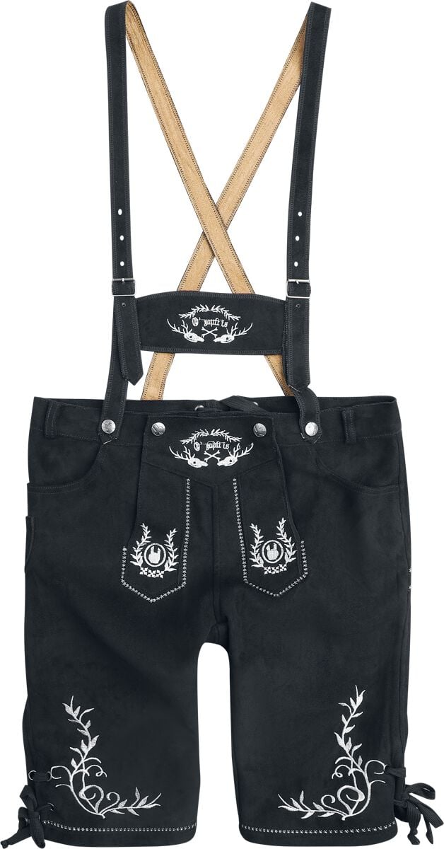Kunstlederhose im Trachten Style von für Männer in schwarz- Oktoberfest mal anders - Männer - male