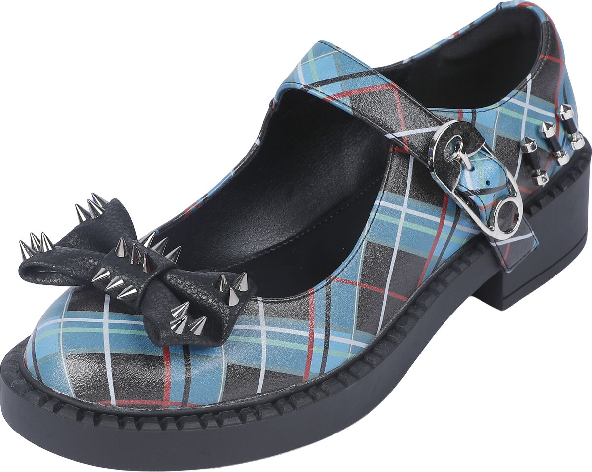 Tacco alto Gaming di KOI - Monster High - Simulacrums Plaid Mary Janes - EU36 a EU43 - Donna - nero/verde