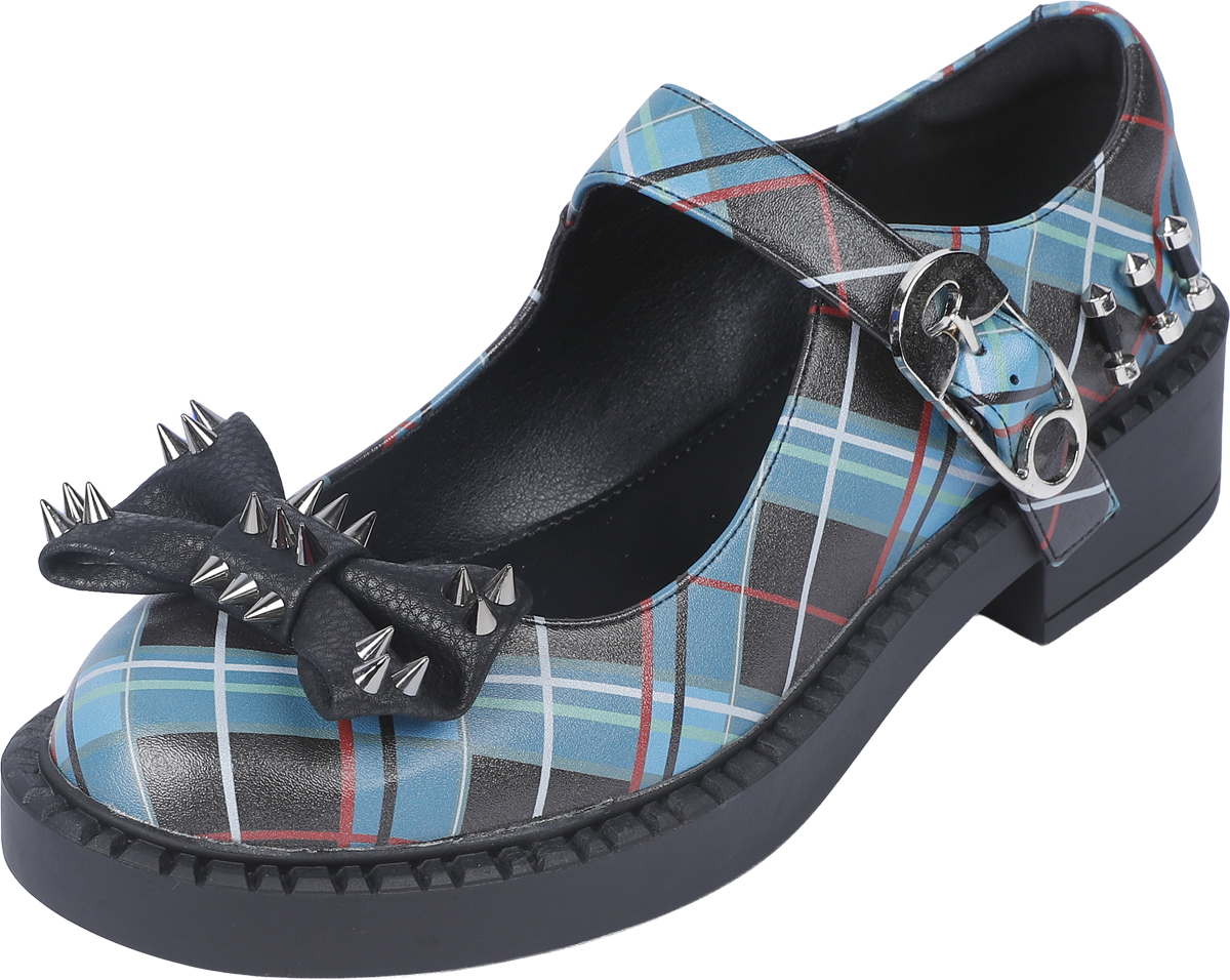 KOI - Gothic Hoge hak - Monster High - Simulacrums Plaid Mary Janes - voor Vrouwen - zwart-groen