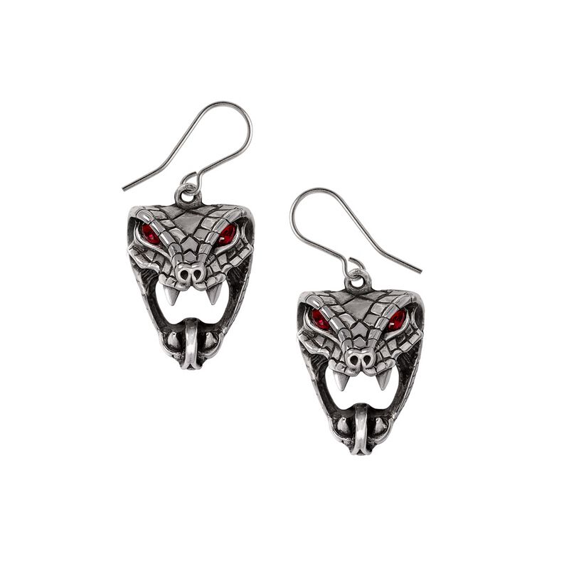 Alchemy Gothic - Gothic Ohrhänger - Snake Bite (Naeddre) - für Damen - silberfarben