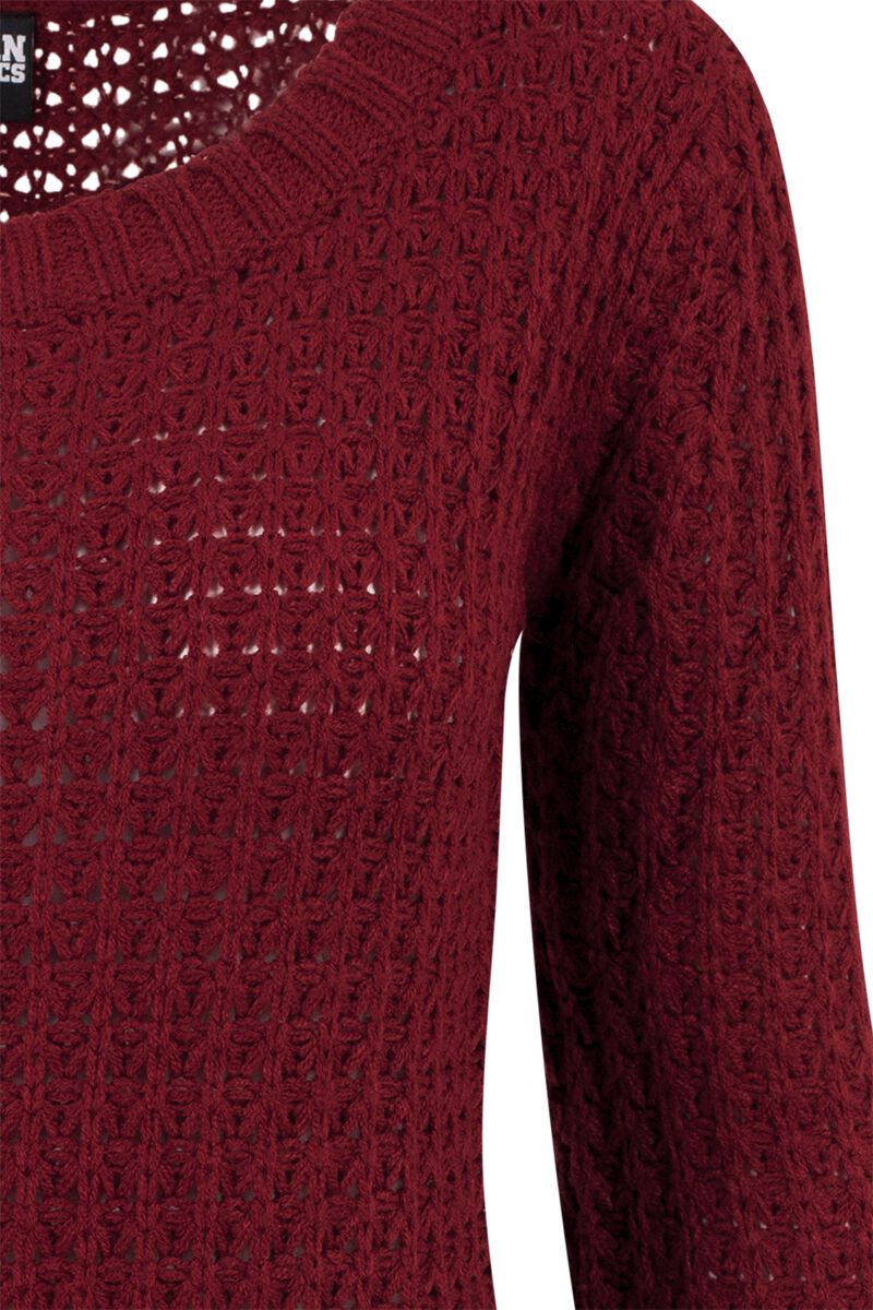 Pull Long Femme Urban Classics - Encolure Large - Noir Et Blanc - Acrylique