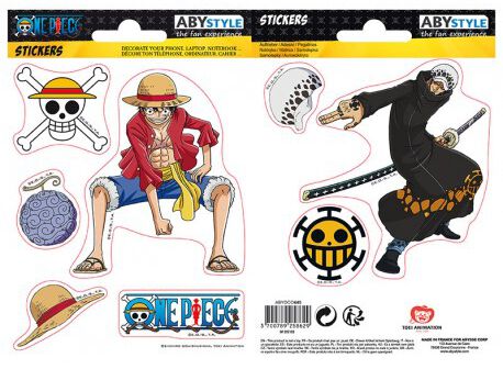 Image of One Piece Luffy und Law Aufkleber-Set multicolor