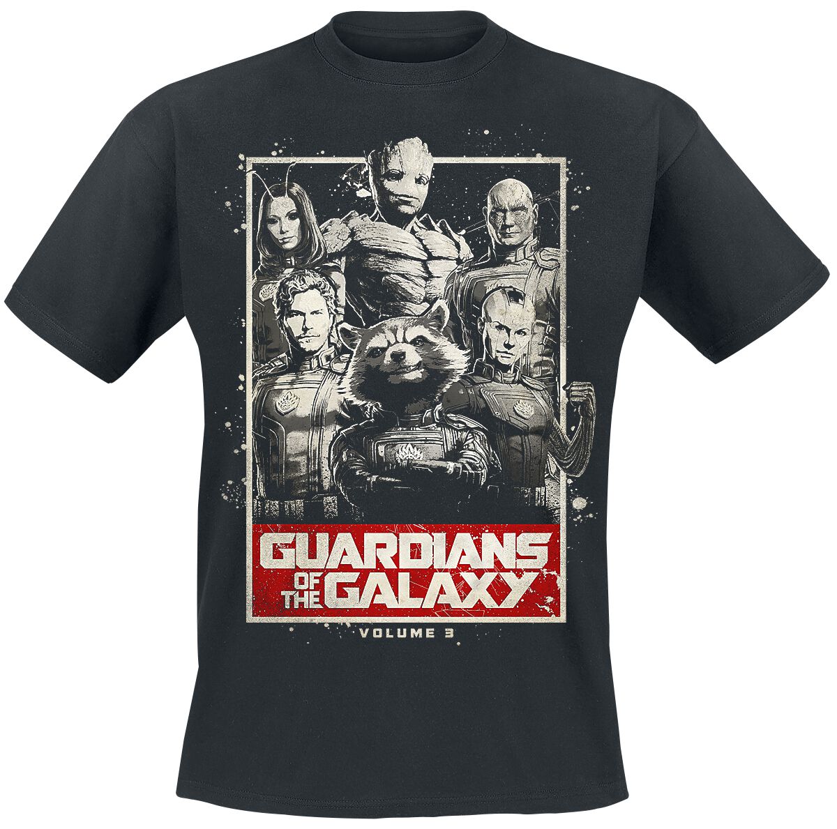 Guardians Of The Galaxy - Marvel T-Shirt - Vol. 3 - The Guardians - S bis 3XL - für Männer - Größe 3XL - schwarz  - Lizenzierter Fanartikel