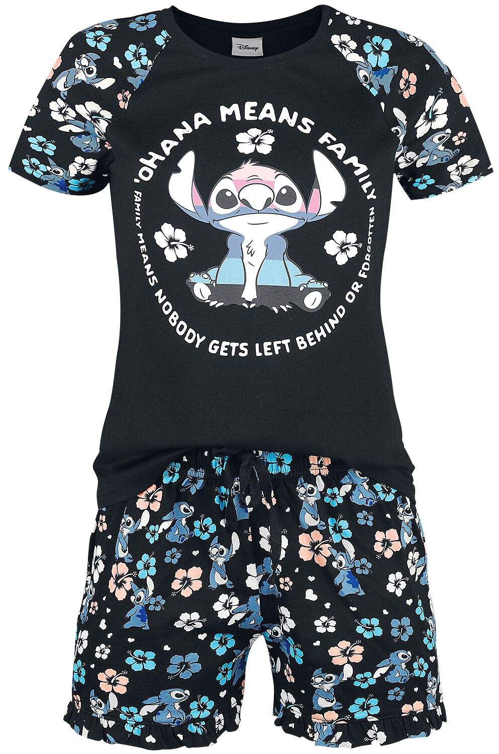 Lilo & Stitch Ohana Means Family - Circle Schlafanzug multicolor